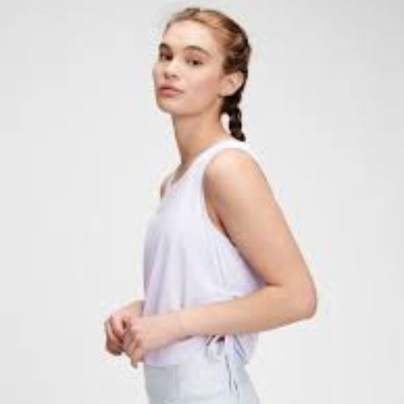 GAP Nwt Soft Lilac Ruched sleeveless top Sz S - Picture 2 of 6